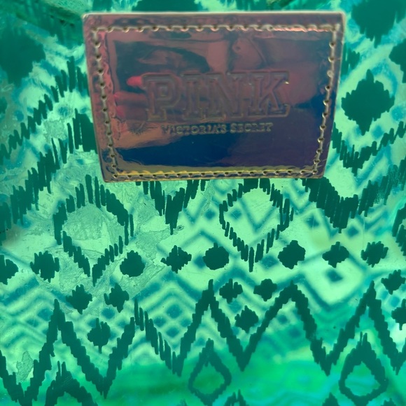 Pink Victoria’s Secret Teal Patterned Tote Bag - Picture 2 of 9